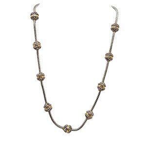 Brighton Two-Tone Silver & Gold Plated Beaded Necklace With Heart Accents
